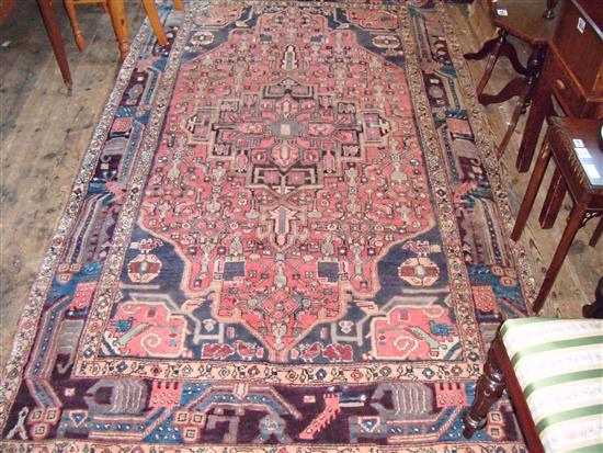 Turkish pink and blue ground rug
